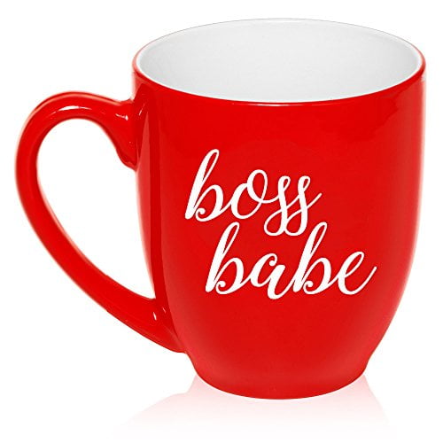 16oz Bistro Mug Ceramic Coffee Tea Glass Cup Boss Babe